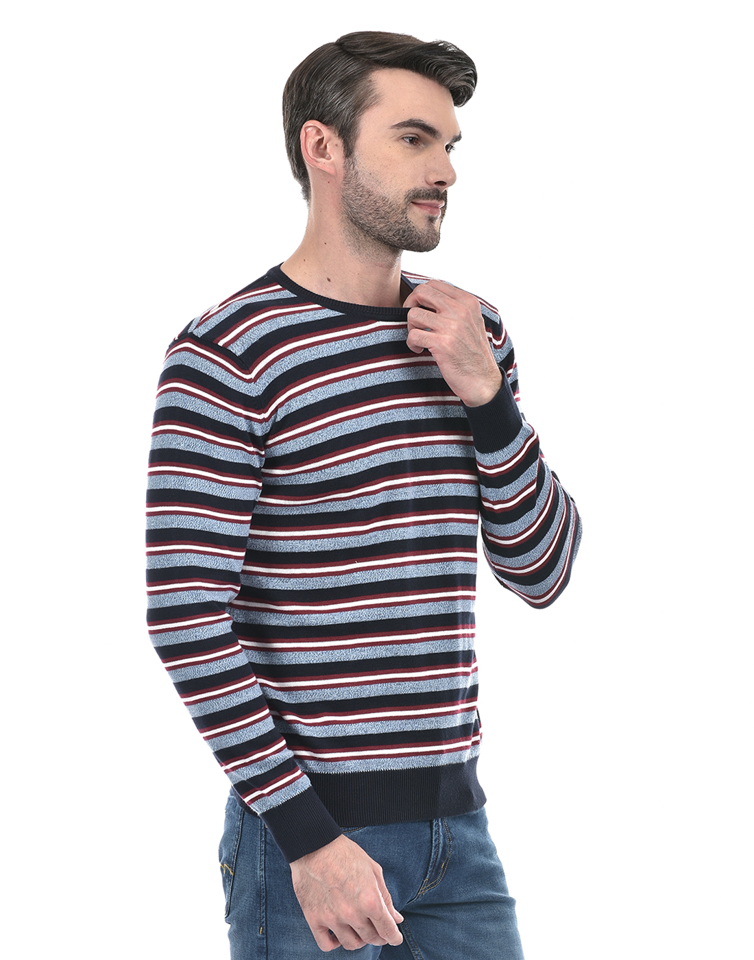 Numero Uno Men Striped Multicolor Sweater